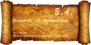 Budaházi Armandina névjegykártya